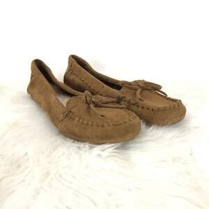 Minnetonka 8 Womens Brown Suede Moccasins Flats